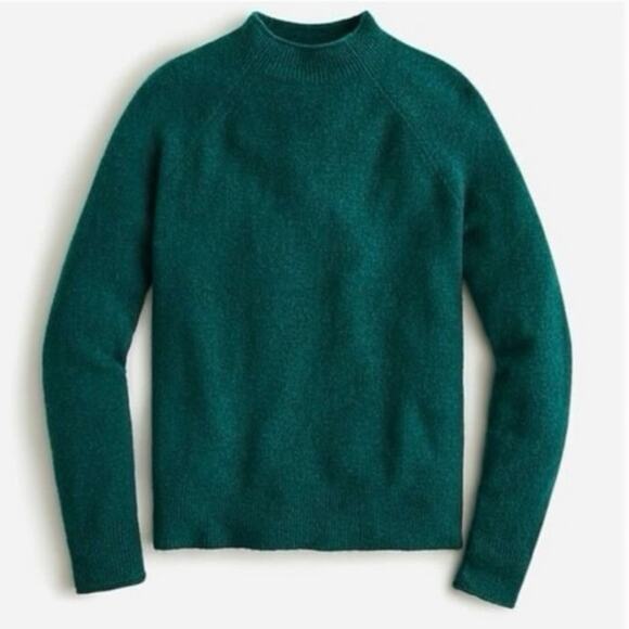 J Crew Green Supersoft Merino Alpaca blend roll neck oversized sweater XS - Picture 1 of 8